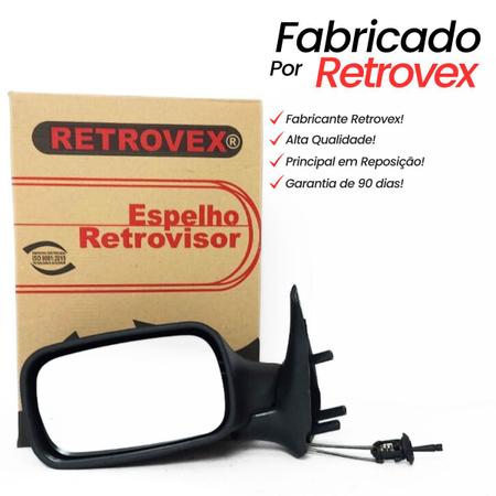 Imagem de Par Espelho Retrovisor Fiat Uno Fire 2001 2002 2003 2004 2 Portas Regulagem Interna Manual