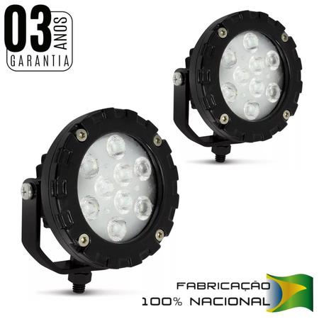Imagem de Par Farol Auxiliar Power LED Autopoli 9 LEDs 12V 24V 9W Banco para Aplicação Farol de Milha