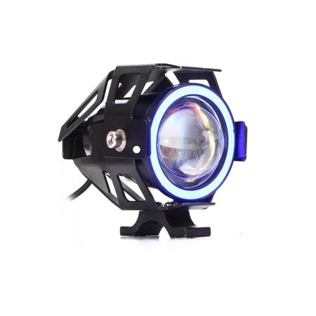 Imagem de Par Farol de Milha Angel Eye U7 Mini Azul para Moto Suzuki GS 500 1993 1994 1995 1996 1997 1998 1999 2000 ate 2022