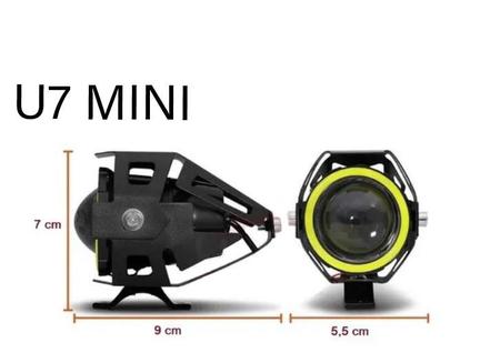 Imagem de Par Farol Milha Moto Angel Eye U7 Mini Led Aux. 30w Neblina