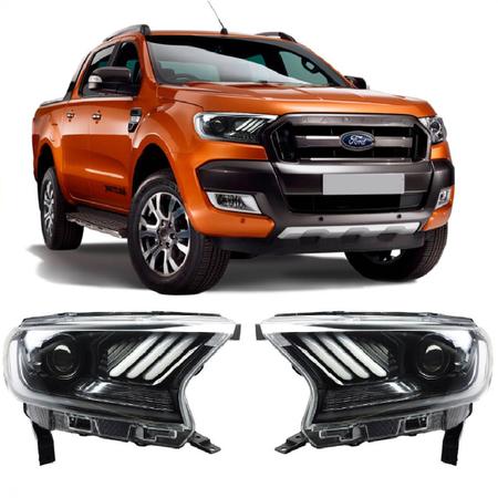 Imagem de Par Farol Ranger Mustang 2017 2018 2019 2020 2021 com Led