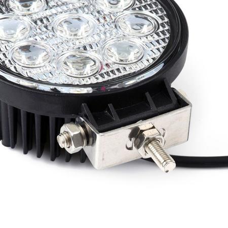 Imagem de Par kit 2 Farol De Milha 9 Leds Off Road Redondo 27w 12v 24v Carro 4x4 Troller Suv Trator Moto Universal Longo Alcance