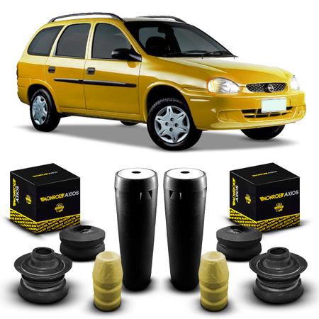 Imagem de Par Kit Coxim Suporte Batedor Batente Coifa Calço Bucha Amortecedor Traseiro Chevrolet Corsa Wagon 1999 2000 2001 2002