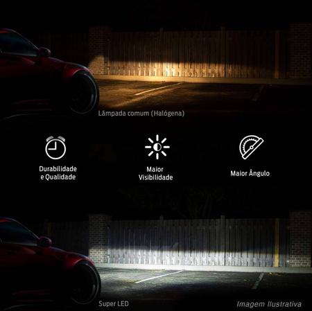Imagem de Par Lâmpada Super LED 2D H16 6000K 12V e 24V 30W 6000LM Efeito Xênon Carro Moto Caminhão Reator