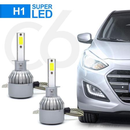 Imagem de Par Lâmpada Super Led Farol Milha Neblina Forte Branca Frio Universal Carro Moto 4.8 C6