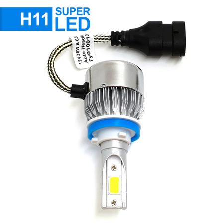 Imagem de Par Lâmpadas H11 Farol Milha Audi A1 2010 2011 2012 2013 Super Led C6 6000k 7200 Lumens Cooler Top Barato