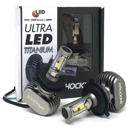 Imagem de Par Lâmpadas H4 Farol Alto Baixo Fielder Ultra Led Titanium 10000 Lumens Forte Branco Efeito Xenon 1987 1988 1989 1990 1991 1997