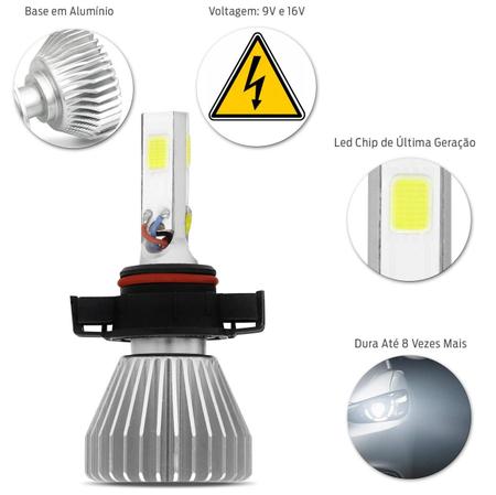 Imagem de Par Lâmpadas Power LED 3D Headlight H16 6000K 12V 24V 50W 9000LM Efeito Xênon Carro Moto Caminhão