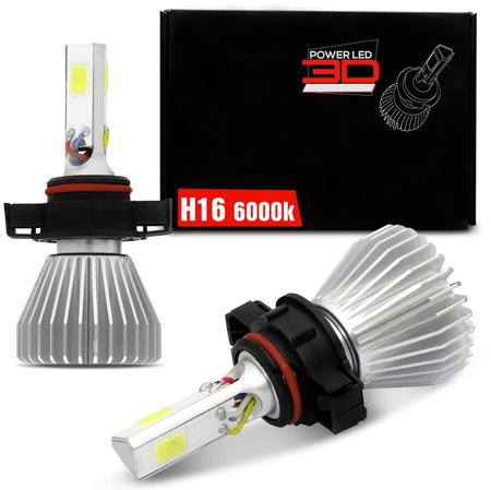 Imagem de Par Lâmpadas Power LED 3D Headlight H16 6000K 12V 24V 50W 9000LM Efeito Xênon Carro Moto Caminhão