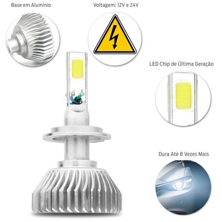 Imagem de Par Lâmpadas Super LED H7 6000K 9000LM Shocklight Headlight 3D Com Fonte Efeito Xênon Carro Moto