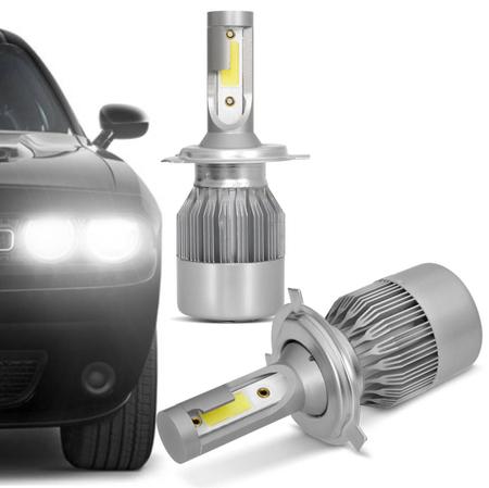 Imagem de Par Lâmpadas Ultra LED Full H4 6000K 12V e 24V 25W 8000LM  com Canceller Efeito Xênon Carro Caminhão