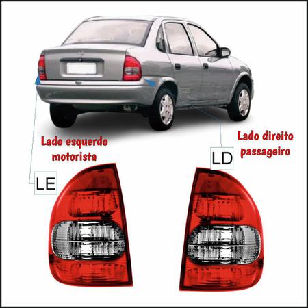 Lanterna Traseira Corsa Sedan 2000 2001 2002 Corsa Classic 2003 2004 2005  2006 2007 2008 2009 2010 Bicolor Ré Fumê