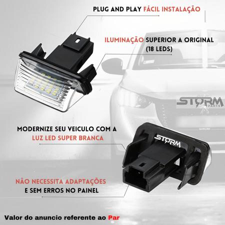 Imagem de Par luz placa led lanterna Citroen Xsara Picasso 2006 a 2012 lâmpada Glx Exclusive Gl Etoile 2.0 1.6 2011 2010 2009 2008 2007