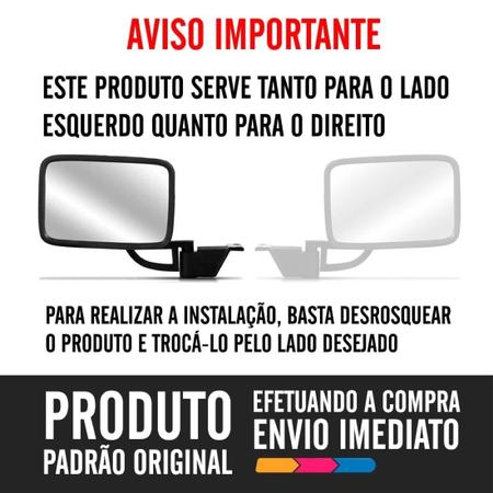 Imagem de Par Retrovisor Ford Pampa 1991 92 93 94 95 96 97 Fixo Preto