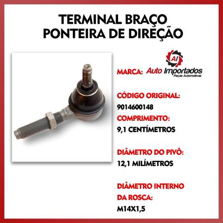 Imagem de Par Terminal De Direção Ponteira Pivo Articulação Suspensão Dianteira Peugeot 307 2007 2008 2009 2010 2011