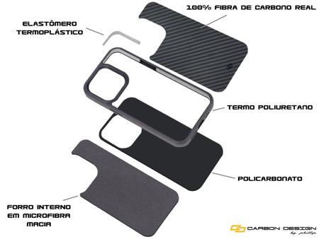 iPhone 12 Capa Fibra De Carbono Real - Carbon Design - Série