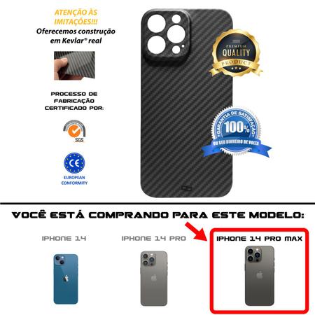 Imagem de Para iPhone 14 Pro Max promax Capa capinha case Fibra Carbono Kevlar Fina e Leve Premium Luxo