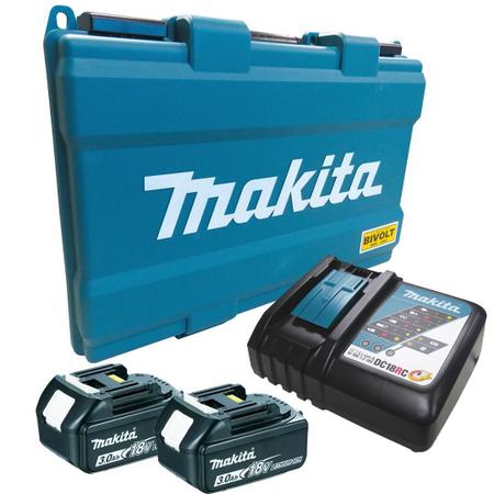 Parafusadeira E Furadeira Impacto A Bateria 18V 2 Baterias - Makita Imagem de Parafusadeira E Furadeira Impacto A Bateria 18V 2 Baterias
