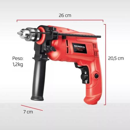 Imagem de parafusadeira elétrica 10mm 650W Mondial NFFI-07M com maleta