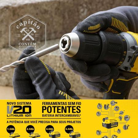 Imagem de Parafusadeira Furadeira de Impacto 13mm 2 Baterias 20V e Maleta Max Brushless Stanley