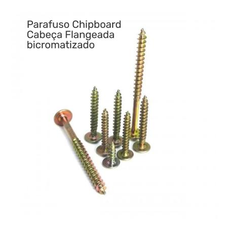 Imagem de Parafuso Chipboard Cabeça Flangeada Phillips 3.5x30 Bicro Kit 100 Peças