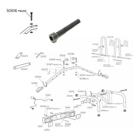 Parafuso de Fixa o M6x55 Pe a de Reposi o Thule 50616 Parafuso