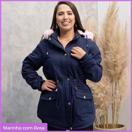 Parka Jaqueta Feminina Premium Peluciada com Capuz Remov vel