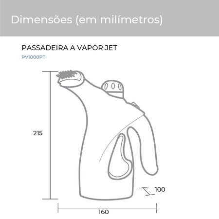 Imagem de Passadeira de Roupas Jet Portátil Preta Bivolt Suggar PV1000PT