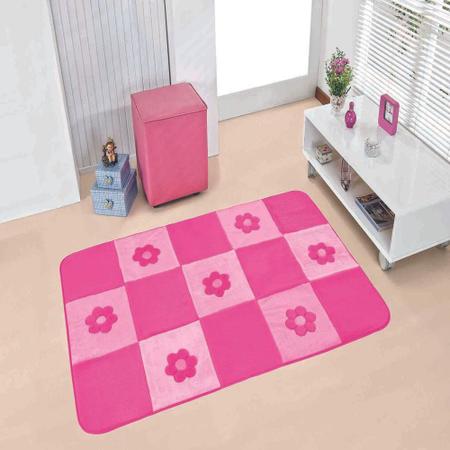 Imagem de Passadeira Premium Margaridas 1,20m x 0,74m Pink Guga Tapetes