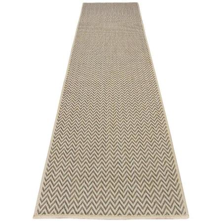 Imagem de Passadeira Trilho Sisllê Clean Zig Zag Chevron Bege 0,66 x 3,50m