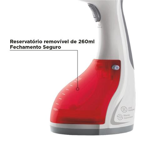 Imagem de Passadeira Vapor Portatil Vertical Black Decker BDV2000V Vaporizador Reservatório 260 ml Branco Vermelho