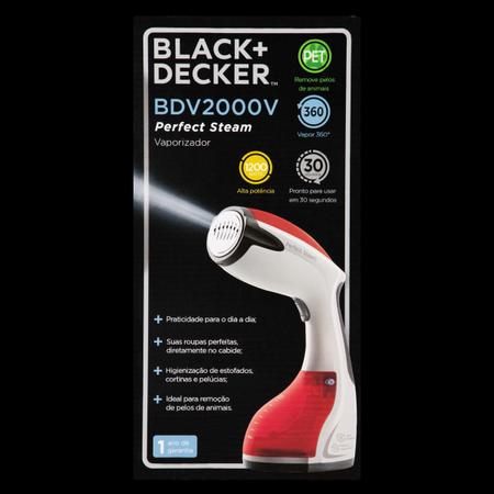 Imagem de Passadeira Vapor Portatil Vertical Black Decker BDV2000V Vaporizador Reservatório 260 ml Branco Vermelho