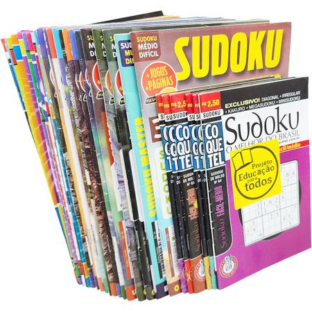 Kit 10 Revistas Livros Sudoku Coquetel Facil Medio E Dificil