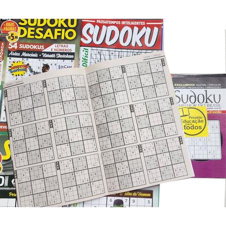 Kit 10 Revistas Livros Sudoku Coquetel Facil Medio E Dificil