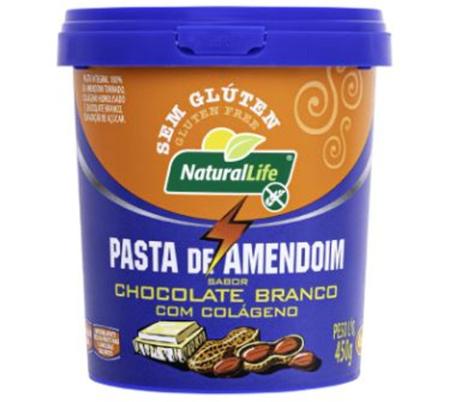 Pasta De Amendoim Chocolate Branco E Colágeno 450g - Natural Life