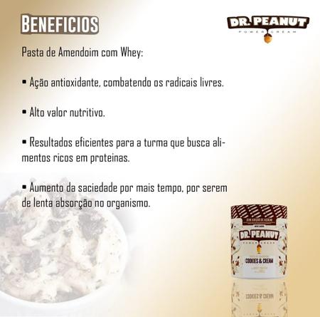 Pasta de Amendoim DR.PEANUT Cookies & Cream Whey - 650g Imagem de Pasta de Amendoim DR.PEANUT Cookies & Cream Whey - 650g