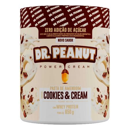 Pasta de Amendoim DR.PEANUT Cookies & Cream Whey - 650g Imagem de Pasta de Amendoim DR.PEANUT Cookies & Cream Whey - 650g