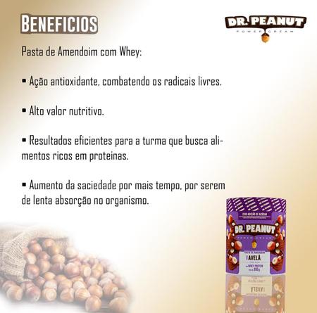 Pasta De Amendoim Avelã +whey Protein Isolado 650g Dr Peanut -  BIOMUNDOCAMPINAS