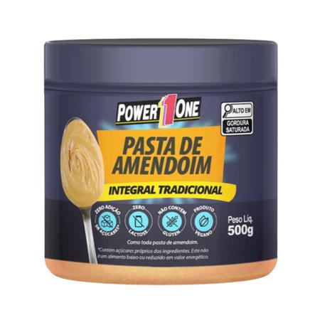 Pasta de Amendoim Integral Power One Zero Açúcar Lactose 500