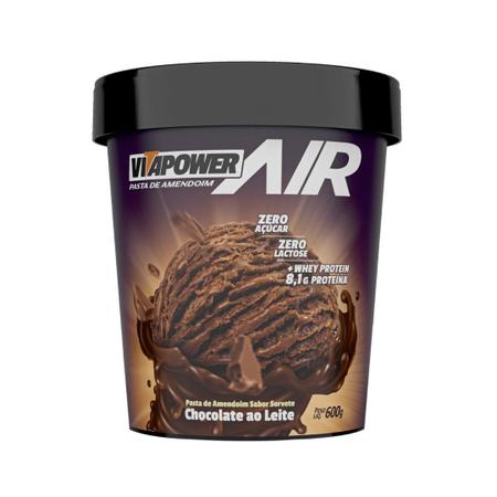 Pasta De Amendoim Vitapower Air Sorvete De Chocolate 600g
