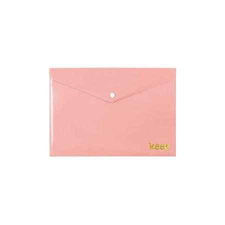 Imagem de Pasta Envelope A5 Fecho Botão Rosa Keep - EI143