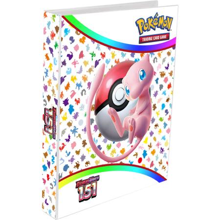 Pasta Álbum Fichário Cards Cartas Mew 10 Folhas Pokémon 151