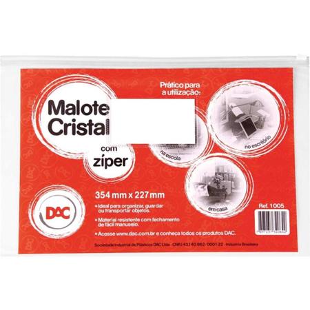 Imagem de Pasta Malote Cristal C/ziper 352x227mm Dac