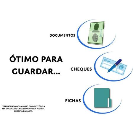 Imagem de Pasta Sanfonada Pequena Cheque 14x26cm 12 divisórias para Organizar e Guardar Papéis, Cheques e Documentos