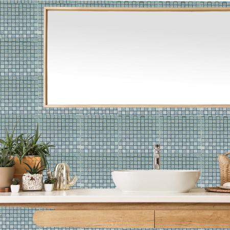 Imagem de Pastilha Adesiva Vidro Decoração Banheiro Cozinha Espelho Qd