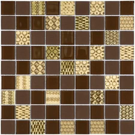 Imagem de Pastilha de vidro PW4007 - PATCHWORK MARROM 29,2x29,2cm