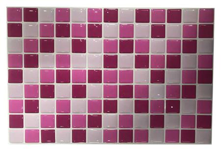 Imagem de Pastilha Resinada Azulejo Mosaico Rosa Placa 20x30cm