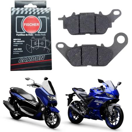 Imagem de Pastilha Traseira Fischer Carbon Yamaha R3 Nmax 160 2020 2021 2022 2023 2024