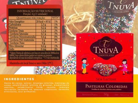 Imagem de Pastilhas Coloridas Chocolate Vegano Sem Lactose Tnuva 50g