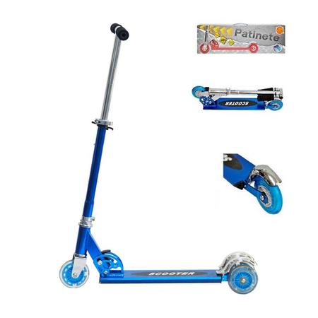 Patinete 2 Rodas Até 50 Kg Azul Brinquedo + Kit Proteção Imagem de Patinete 2 Rodas Até 50 Kg Azul Brinquedo + Kit Proteção